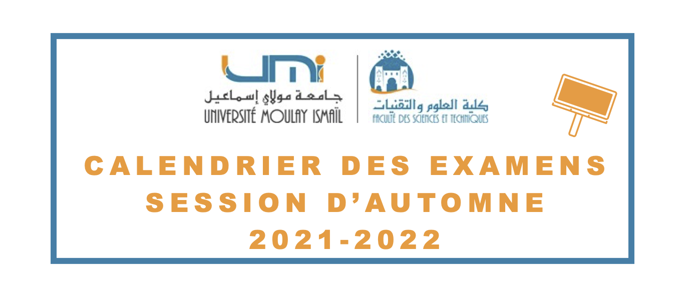 Calendrier des examens – session d’automne 2021-2022