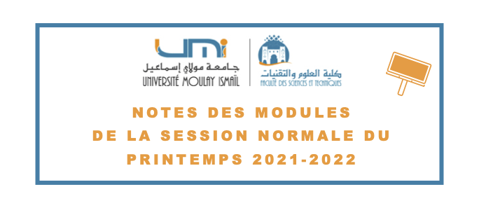Notes des modules de la session normale du printemps 2021-2022