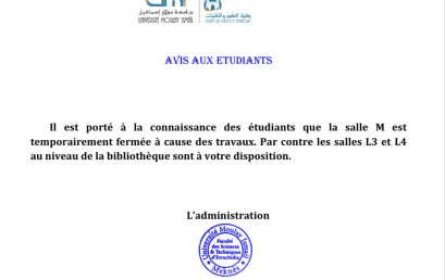 Avis aux étudiants