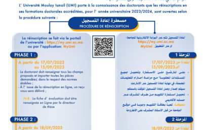 Cycle doctoral: Procédure de réinscription 2023-2024