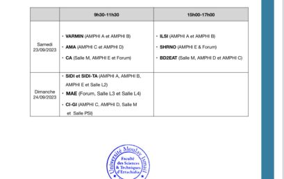 Concours d’accès aux formations MST & CI 2023-2024 : Planning des épreuves écrites
