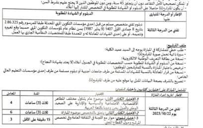 إعلان عن إعادة إجراء مباراة توظيف تقني من الدرجة الثالثة بكلية العلوم والتقنيات بالرشيدية منصب (01)