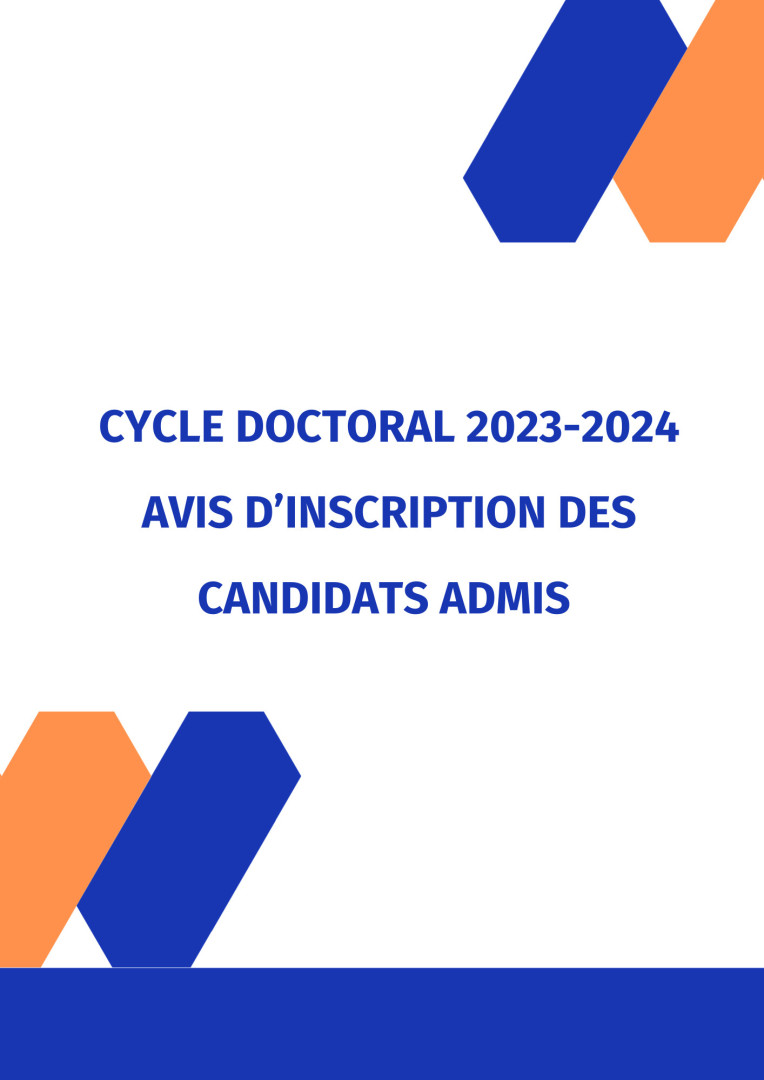 Avis d’inscription en doctorat au titre de l’année universitaire 2023-2024