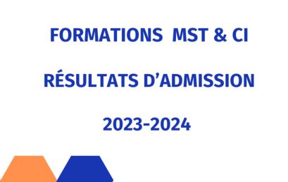 Formations MST & CI : Résultats d’admission 2023-2024
