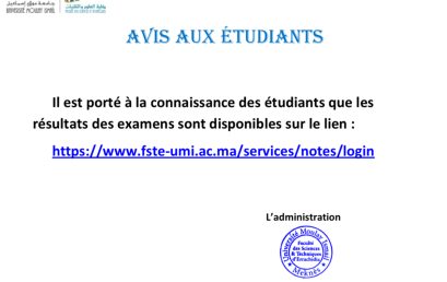 Consultation des résultats des examens A-2023/2024