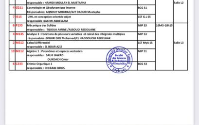 Planning de rattrapage MONE : session du P -2024/2025