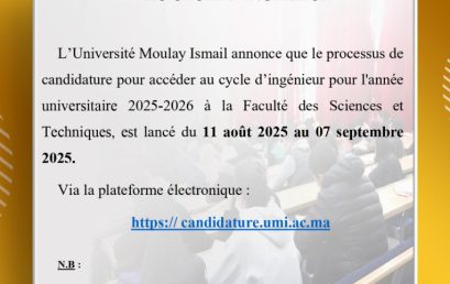 Cycle d’Ingénieur : Appels à candidature