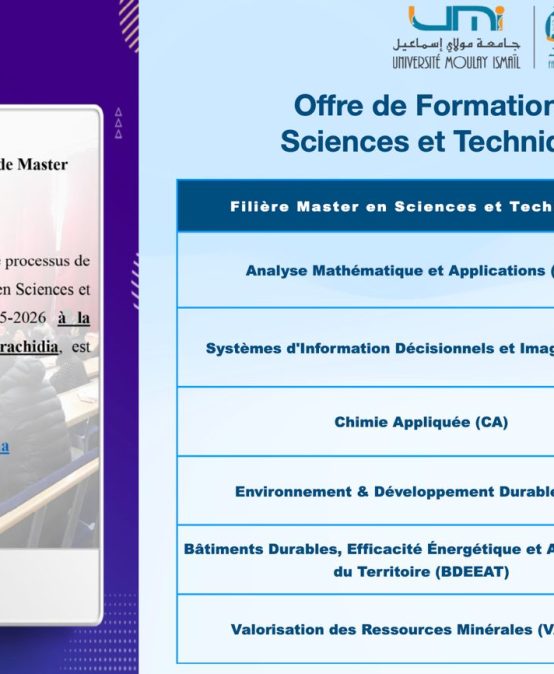 Masters en Sciences et Techniques : Appel à candidatures