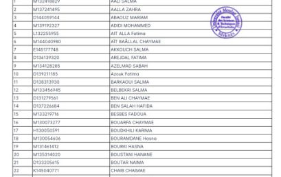 Listes des étudiants orientés