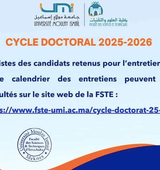 Cycle doctoral 2025-2026 : Listes des candidats retenus pour l’entretien oral par structure de recherche Cycle doctoral 2025-2026 : Listes des candidats retenus pour l’entretien oral par structure de recherche