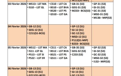 Planning des examens de la session d’automne 2025/2026