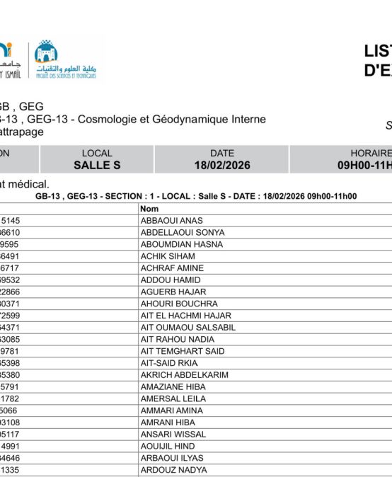 Planning et locaux des examens de rattrapage – 18 février 2026