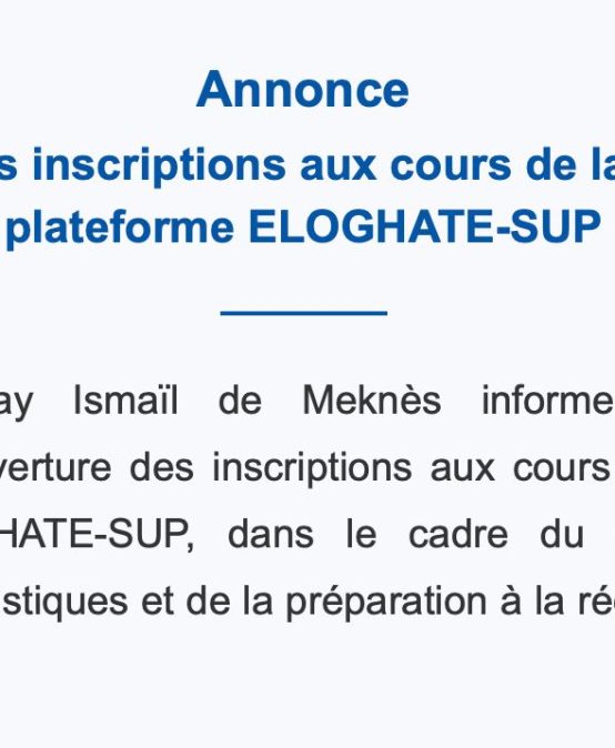 Ouverture des inscriptions aux cours de langues pour les doctorants sur ELOGHATE-SUP